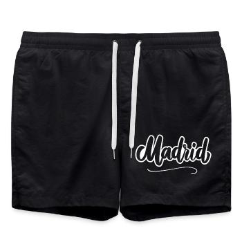 Spanien, Madrid, Hauptstadt von Spanien - Badeshorts - Schwarz - Vorne - AI Model Male 185 light (185cm)