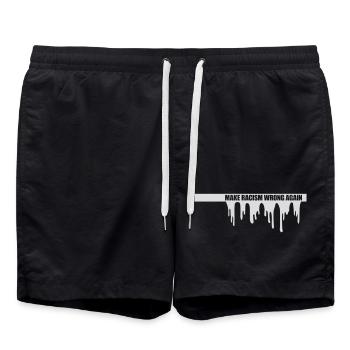 Rendre le racisme répréhensible - Short de bain - noir - Devant - AI Model Male 185 light (185cm)