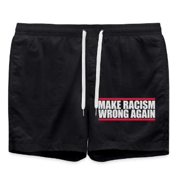 Rendre le racisme répréhensible - Short de bain - noir - Devant - AI Model Male 185 light (185cm)