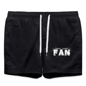 Lettrage FAN avec décoration - Short de bain - noir - Devant - AI Model Male 185 light (185cm)
