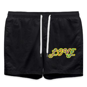 Love - Badeshorts - Schwarz - Vorne - AI Model Male 185 light (185cm)