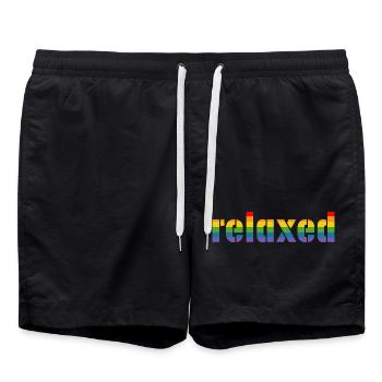 Pride Rainbow Tshirt décontracté LGBT lgbtqi queer - Short de bain - noir - Devant - AI Model Male 185 light (185cm)
