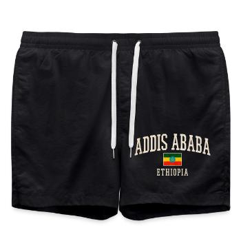 Addis Ababa Ethio Vintage Arc - Badeshorts - Schwarz - Vorne - AI Model Male 185 light (185cm)