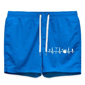 EKG Kurve - Herzkurve - Puls - Garten - Gärtner - Badeshorts - Cobalt blue - Vorne