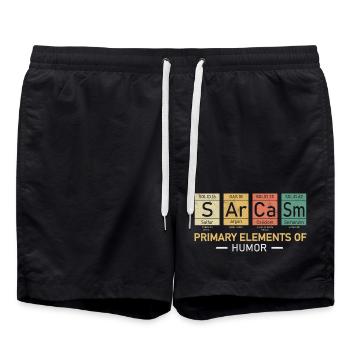 Sarcasme Humour - Short de bain - noir - Devant - AI Model Male 185 light (185cm)