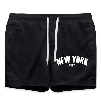 New York Shirt - Swim Trunks - black - Front - AI Model Male 185 light (185cm)