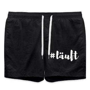 Läuft coole Quotes Sprüche Büro Jogging Jogger fit - Badeshorts - Schwarz - Vorne - AI Model Male 185 light (185cm)