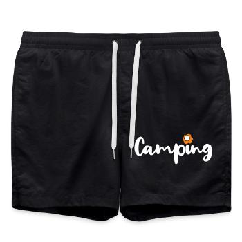Camping Blume Urlaub Blüte Frühling Saison - Badeshorts - Schwarz - Vorne - AI Model Male 185 light (185cm)