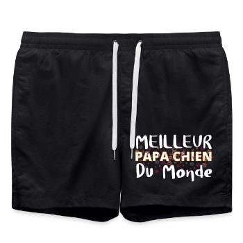 Meilleur Papa Chien Du Monde - Short de bain - noir - Devant - AI Model Male 185 light (185cm)