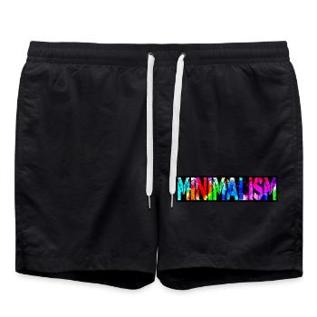 Minimalisme coloré Grunge - Short de bain - noir - Devant - AI Model Male 185 light (185cm)