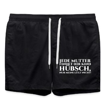 Jede Mutter findet ihr Kind hübsch, white - Badeshorts - Schwarz - Vorne - AI Model Male 185 light (185cm)