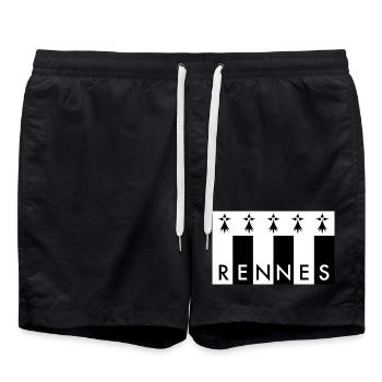 RENNES France Frankreich - Badeshorts - Schwarz - Vorne - AI Model Male 185 light (185cm)