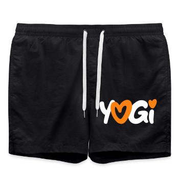 Yoga Yogi Heart Meditation Fan Love Namaste Om - Swim Trunks - black - Front - AI Model Male 185 light (185cm)