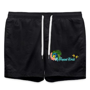 papageienkopf, my tropical world - Badeshorts - Schwarz - Vorne - AI Model Male 185 light (185cm)