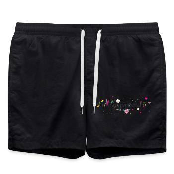 Zarte Lieblingsmensch Kalligrafie für Valentinstag - Badeshorts - Schwarz - Vorne - AI Model Male 185 light (185cm)