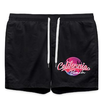 Script du coucher de soleil sur la plage de Californie - Short de bain - noir - Devant - AI Model Male 185 light (185cm)