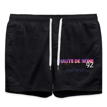Hauts de Seine Skyline Gradient - Swim Trunks - black - Front - AI Model Male 185 light (185cm)