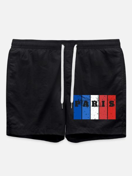 Paris Stripes Splash - Swim Trunks - black