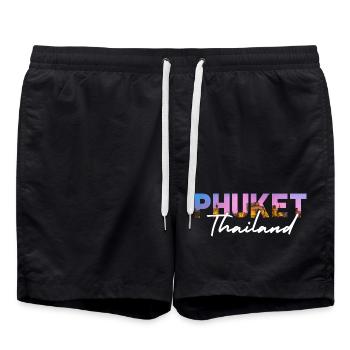 Phuket Thailand Sunset - Swim Trunks - black - Front - AI Model Male 185 light (185cm)