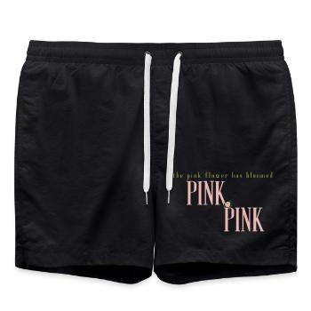 Typographie de la fleur rose - Short de bain - noir - Devant - AI Model Male 185 light (185cm)