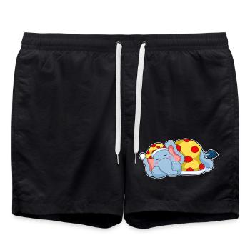 Elefant Schlafen Schlafanzug - Badeshorts - Schwarz - Vorne - AI Model Male 185 light (185cm)