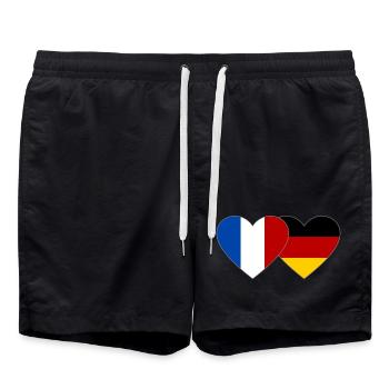 France Allemagne Flag Coeur - Short de bain - noir - Devant - AI Model Male 185 light (185cm)