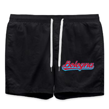 Logo en écriture néon de Bologne - Short de bain - noir - Devant - AI Model Male 185 light (185cm)