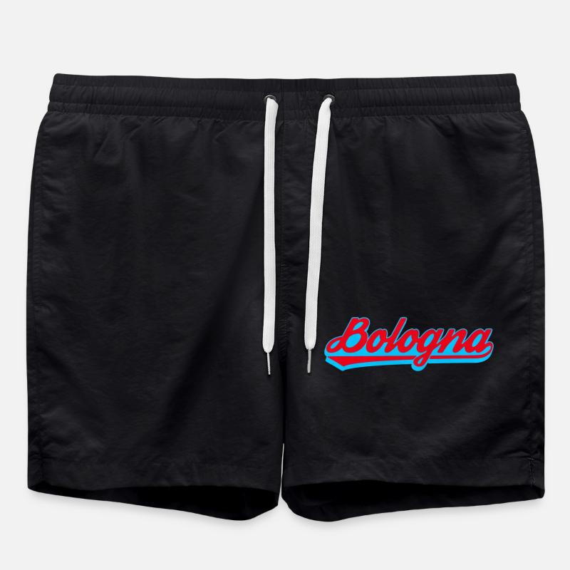 Bologna Neon Script Logo - Swim Trunks - black