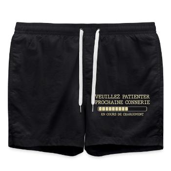 Veuillez patienter prochaine connerie - Short de bain - noir - Devant - AI Model Male 185 light (185cm)