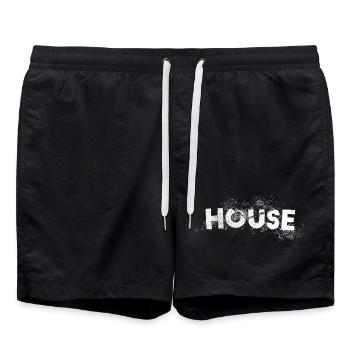 Musique House art design pour raver, festival EDM - Short de bain - noir - Devant - AI Model Male 185 light (185cm)