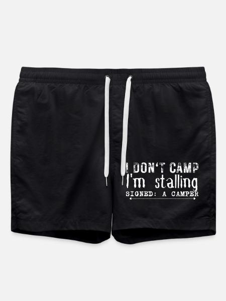 Dont Camp Im Stalling Camper Tee - Swim Trunks - black