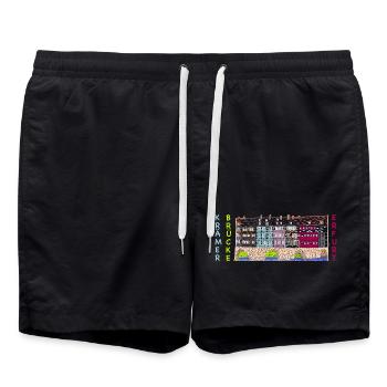 Erfurt, Krämerbrücke, Wahrzeichen Deutschland - Badeshorts - Schwarz - Vorne - AI Model Male 185 light (185cm)