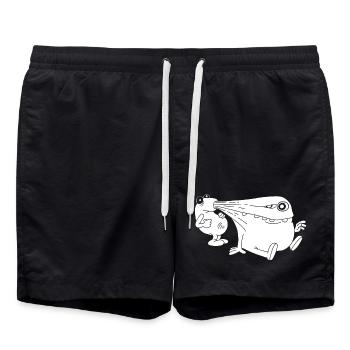 Weißes Monster Energiesauger - Badeshorts - Schwarz - Vorne - AI Model Male 185 light (185cm)