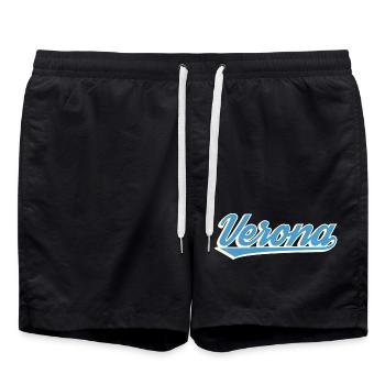 Logo Vérone Blue Script - Short de bain - noir - Devant - AI Model Male 185 light (185cm)