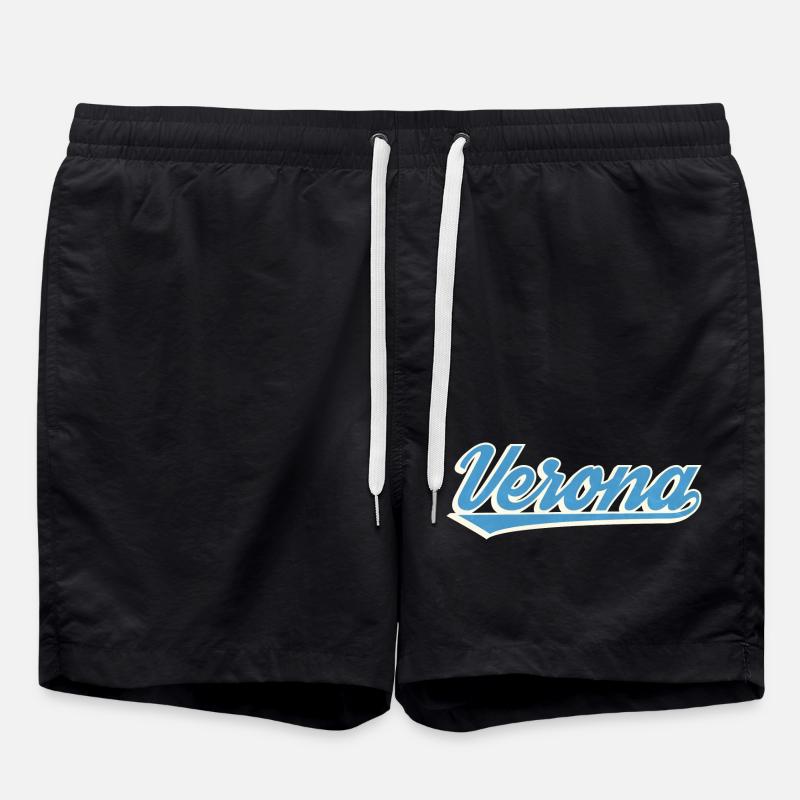 Verona Blau Script Logo - Badeshorts - Schwarz