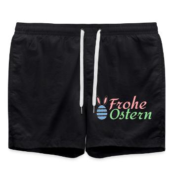 Frohe Ostern - Badeshorts - Schwarz - Vorne - AI Model Male 185 light (185cm)