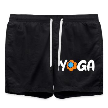 Yoga Flower Namaste om Fan Meditation Spring - Swim Trunks - black - Front - AI Model Male 185 light (185cm)