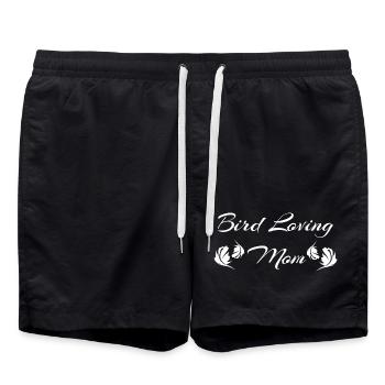 tolle vogelsprüche, Bird loving mom - Badeshorts - Schwarz - Vorne - AI Model Male 185 light (185cm)