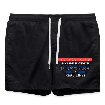 Die Wahl des Lebens und RPGs - Badeshorts - Schwarz - Vorne - AI Model Male 185 light (185cm)