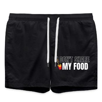 Teile mein Essen nicht - Badeshorts - Schwarz - Vorne - AI Model Male 185 light (185cm)