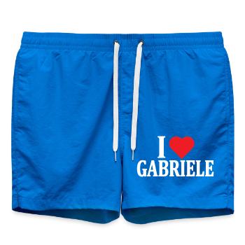 t-shirt I love Gabriele t-shirt gift idea - Swim Trunks - cobalt blue - Front