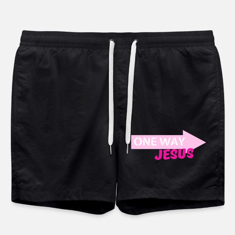 One Way Jesus Arrow - Swim Trunks - black