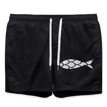 SARDINE. POISSON. POISSON D'AVRIL. PÂQUES. MER - Short de bain - noir - Devant - AI Model Male 185 light (185cm)