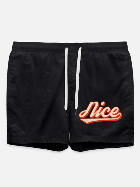 Nice Retro Lettering - Swim Trunks - black