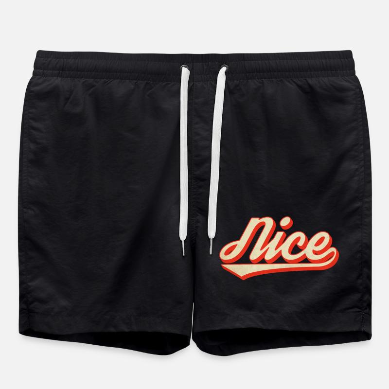 Nice Retro Lettering - Swim Trunks - black