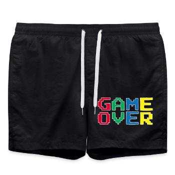 Vintage-Videospiel - Badeshorts - Schwarz - Vorne - AI Model Male 185 light (185cm)