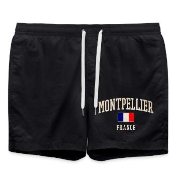 Montpellier Frankreich Vintage Design - Badeshorts - Schwarz - Vorne - AI Model Male 185 light (185cm)