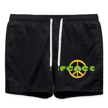 Friede, Freude, Eierkuchen - Badeshorts - Schwarz - Vorne - AI Model Male 185 light (185cm)