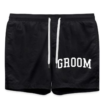 Groom Cool Matching Couple Wedding Party Mariage - Short de bain - noir - Devant - AI Model Male 185 light (185cm)