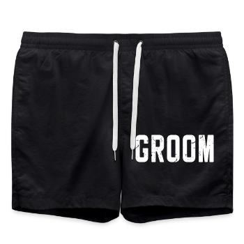 Groom Cool Matching Couple Wedding Party Mariage - Short de bain - noir - Devant - AI Model Male 185 light (185cm)